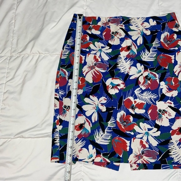 🌺 J. Crew Hawaiian floral basketweave lined pencil skirt cotton size 6 - Picture 3 of 8